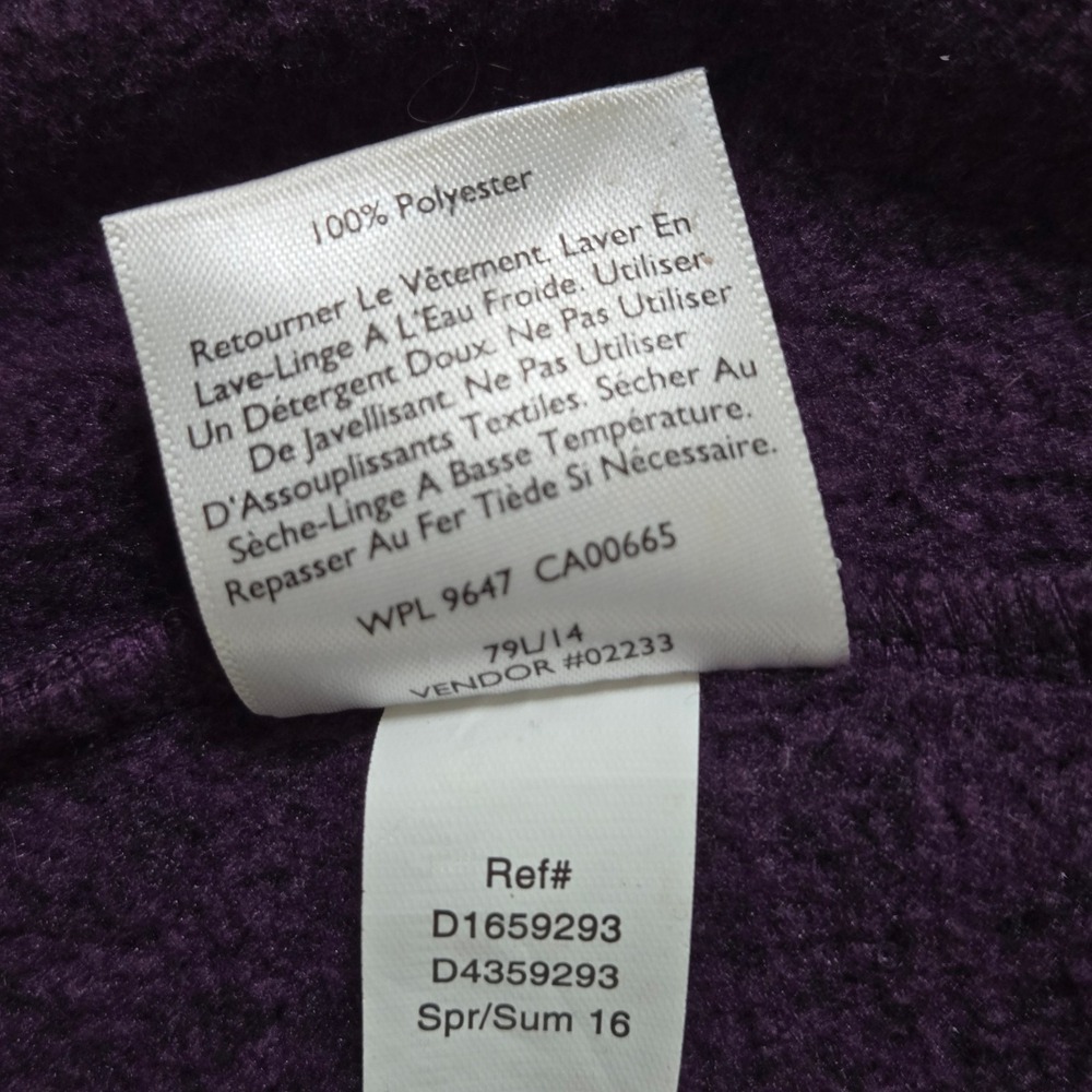 Eddie Bauer Fleece Jacket Womens Large Purple Full Zip Sweater Outdoor Hiking - Picture 7 of 7